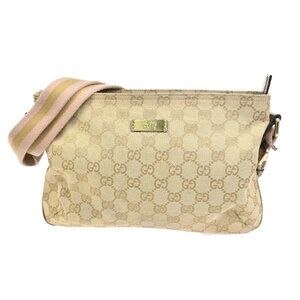 GUCCI Logo Sherry GG Pattern Shoulder Hand Bag Canvas Beige Gold GHW 31KC529